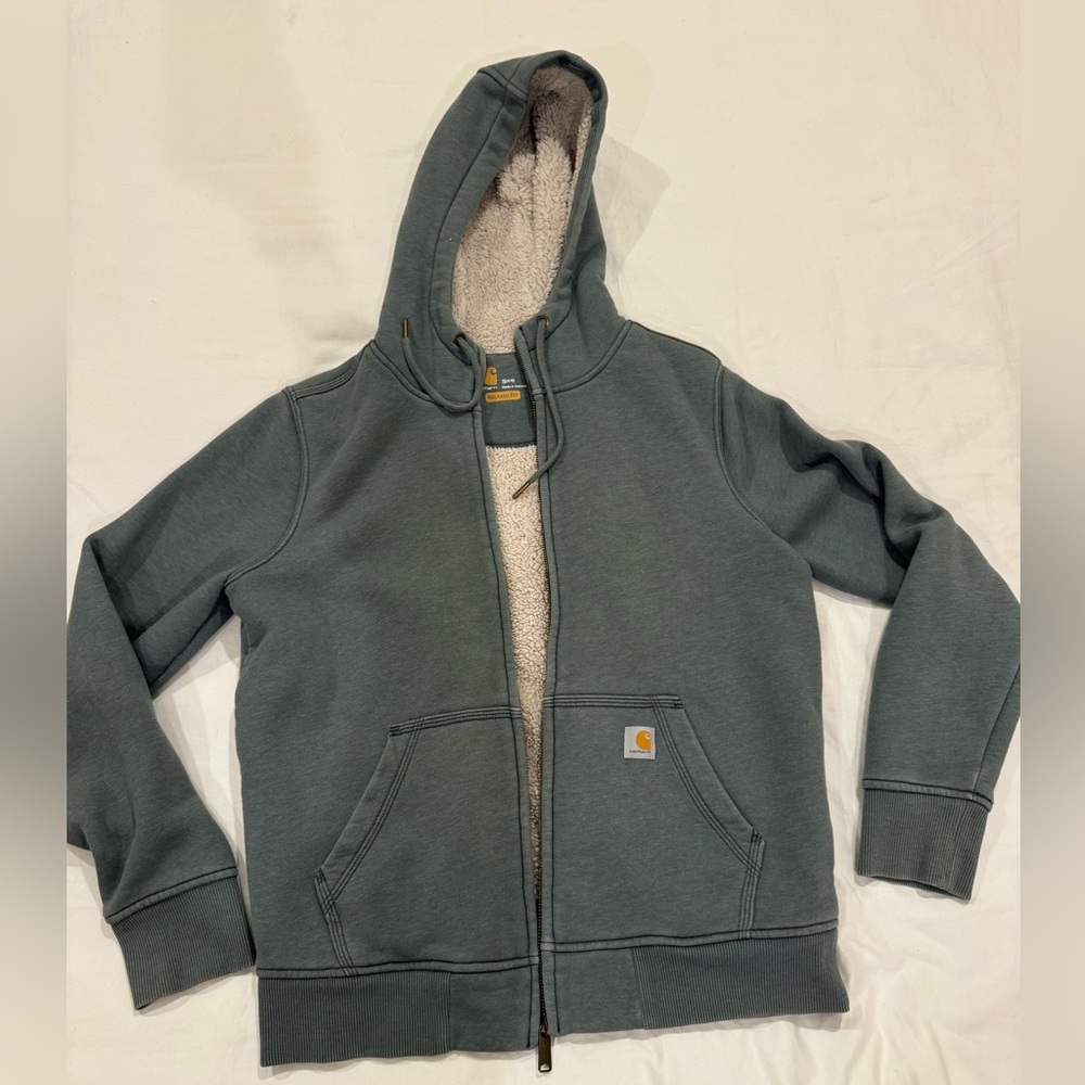 Carhartt Gray Sherpa-Lined Hoodie